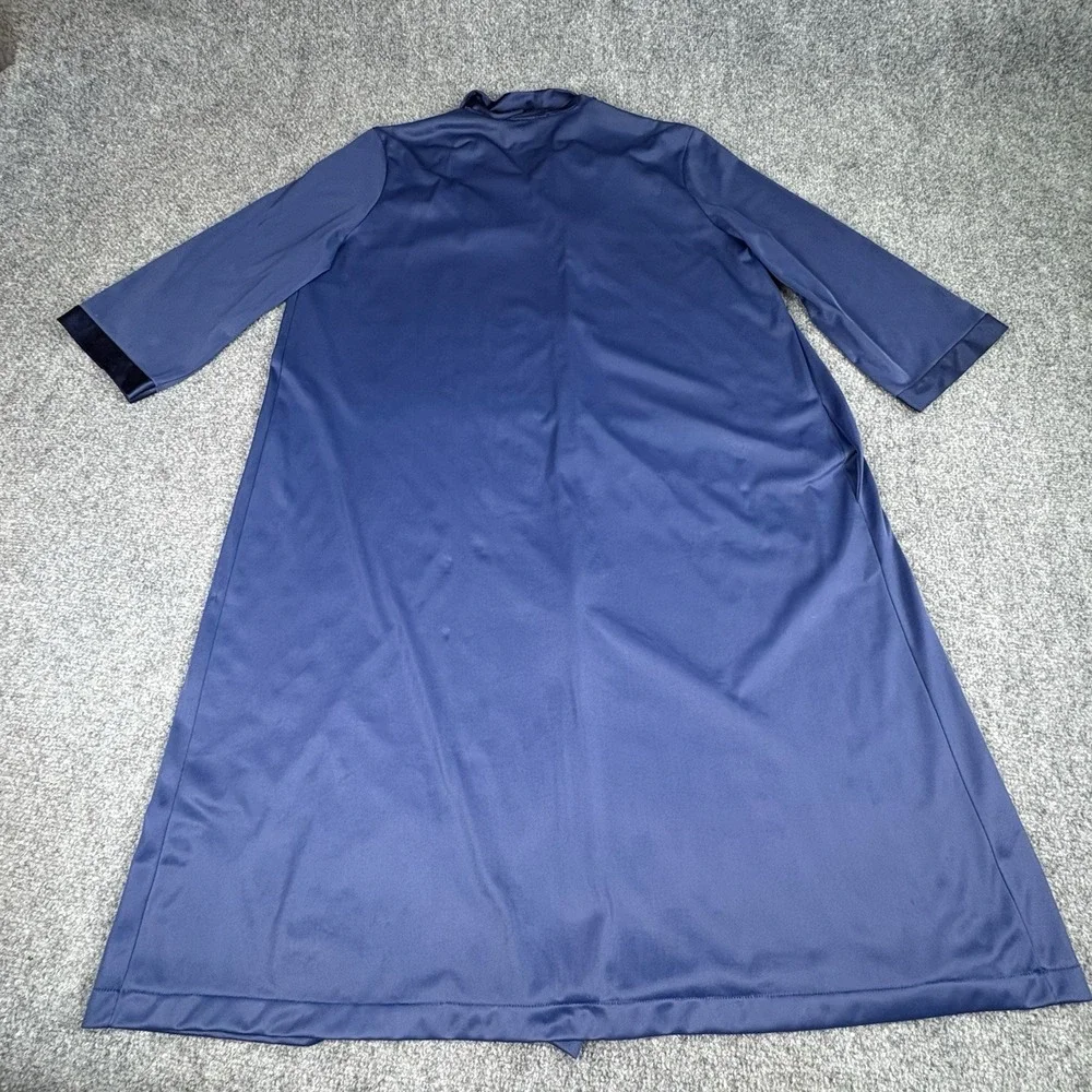 Vintage 70s Vanity Fair Blue Satin Robe Large Made USA 42